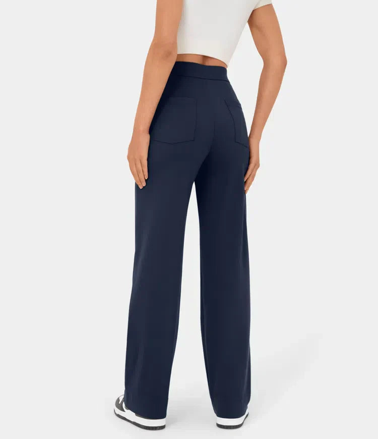 Women's comfort trousers with a high waist