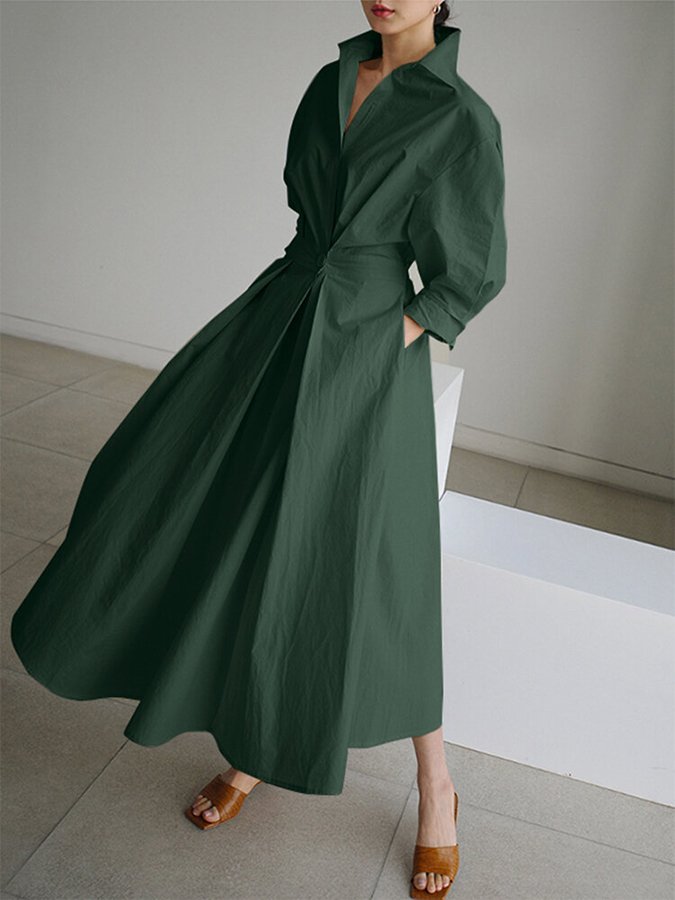 Elegant Maxi Shirt Dress