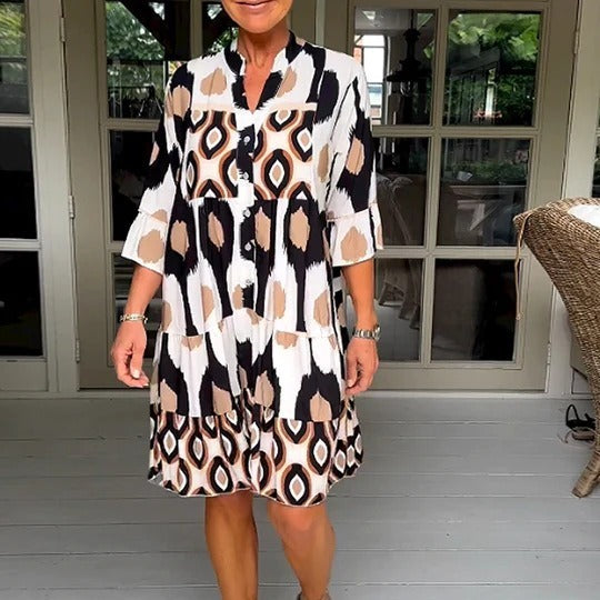 Rebecca - Abstract Print Dress