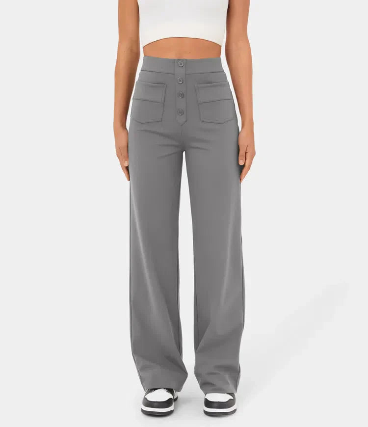 Women's comfort trousers with a high waist