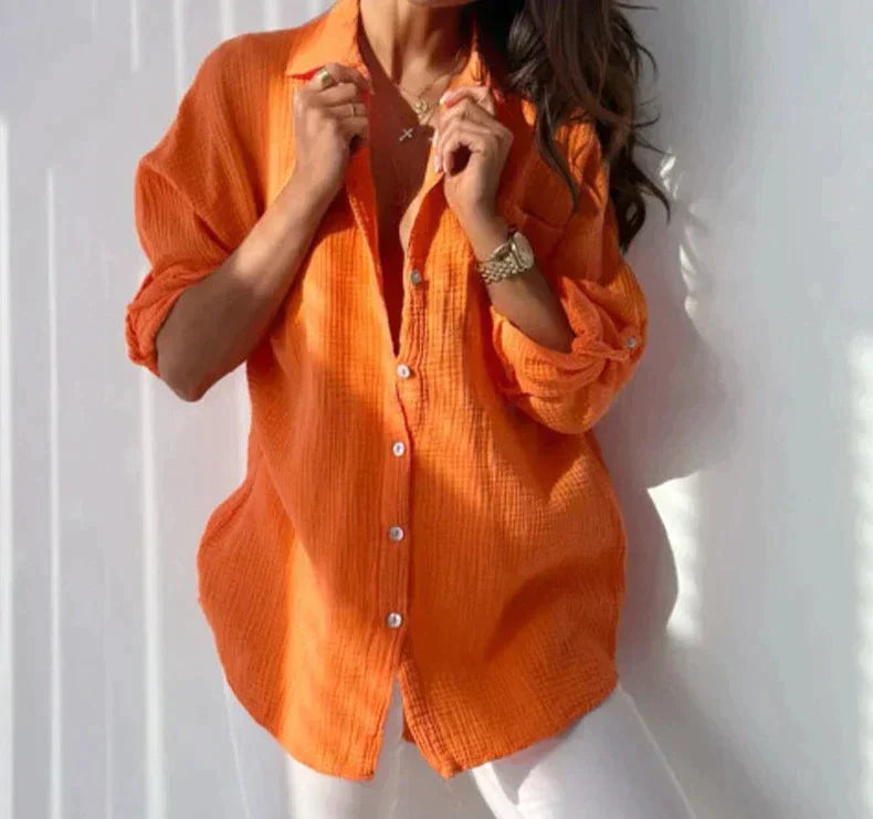 Eileen - Vibrant Button Blouse for Women