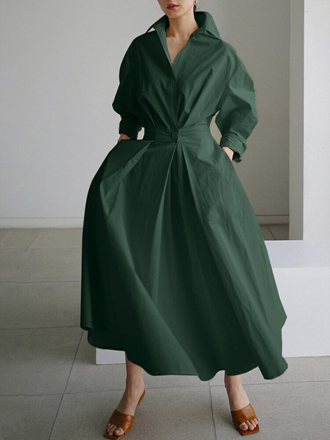 Elegant Maxi Shirt Dress