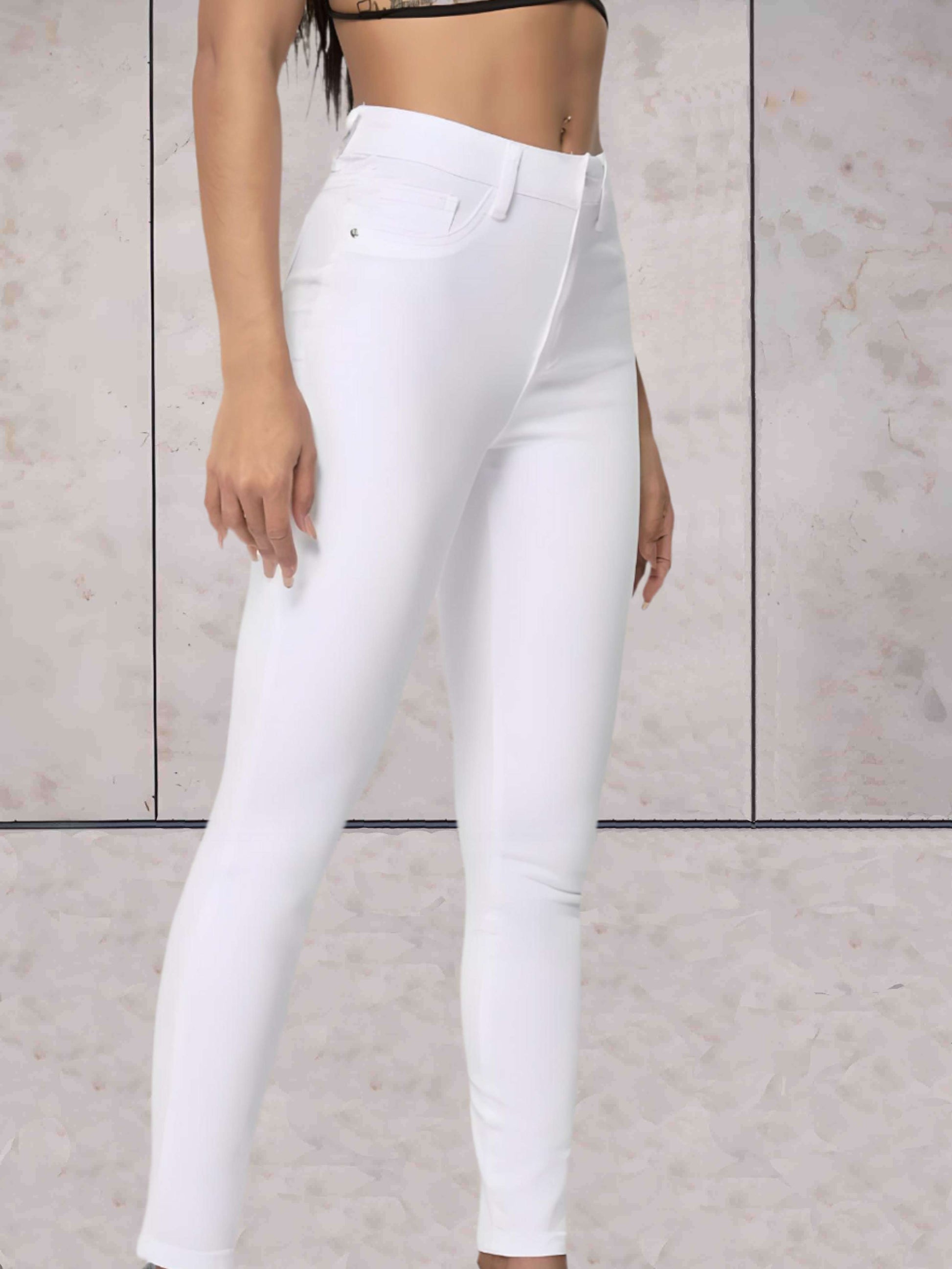 High-waisted skinny jeans for women