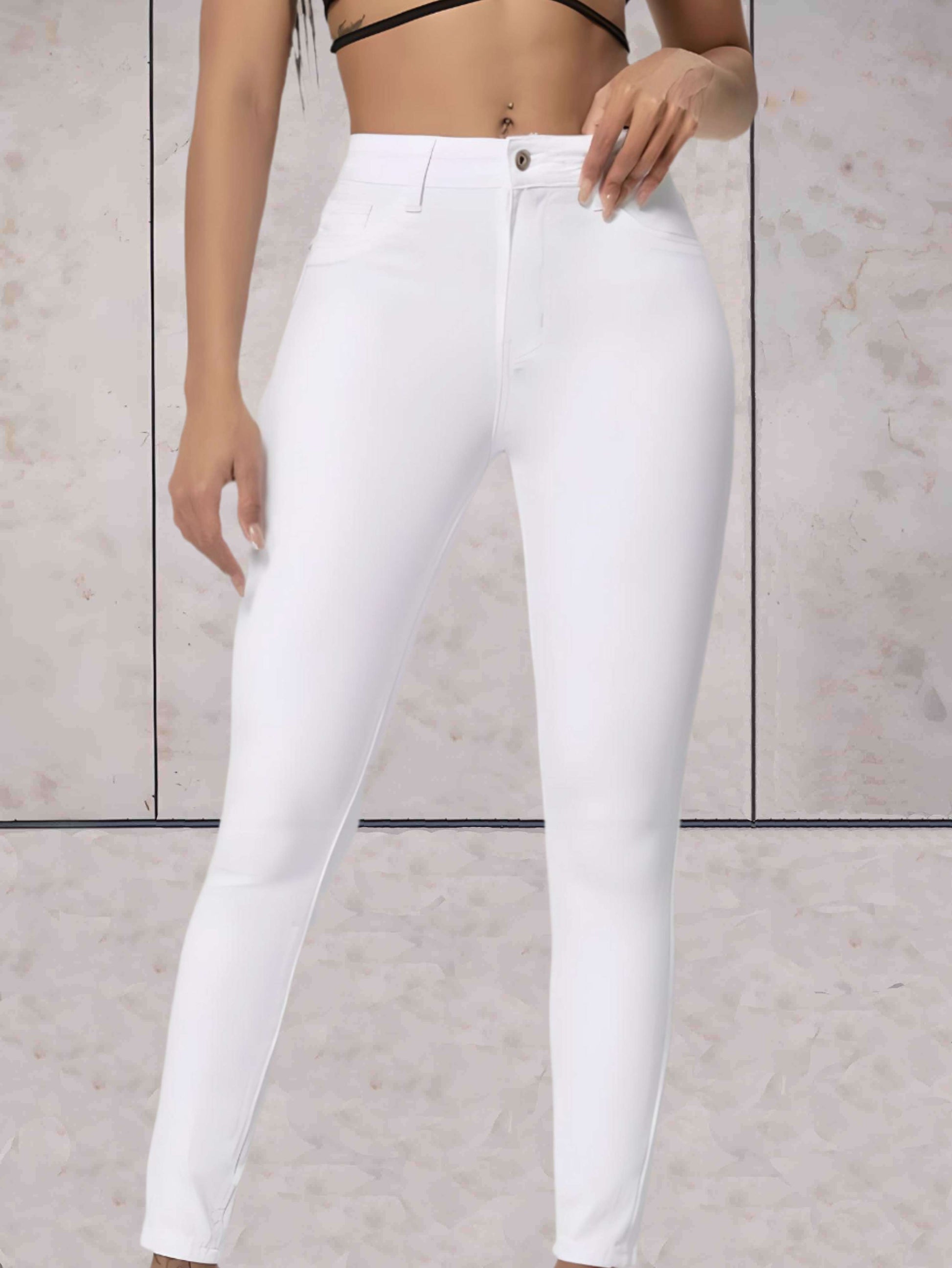 High-waisted skinny jeans for women