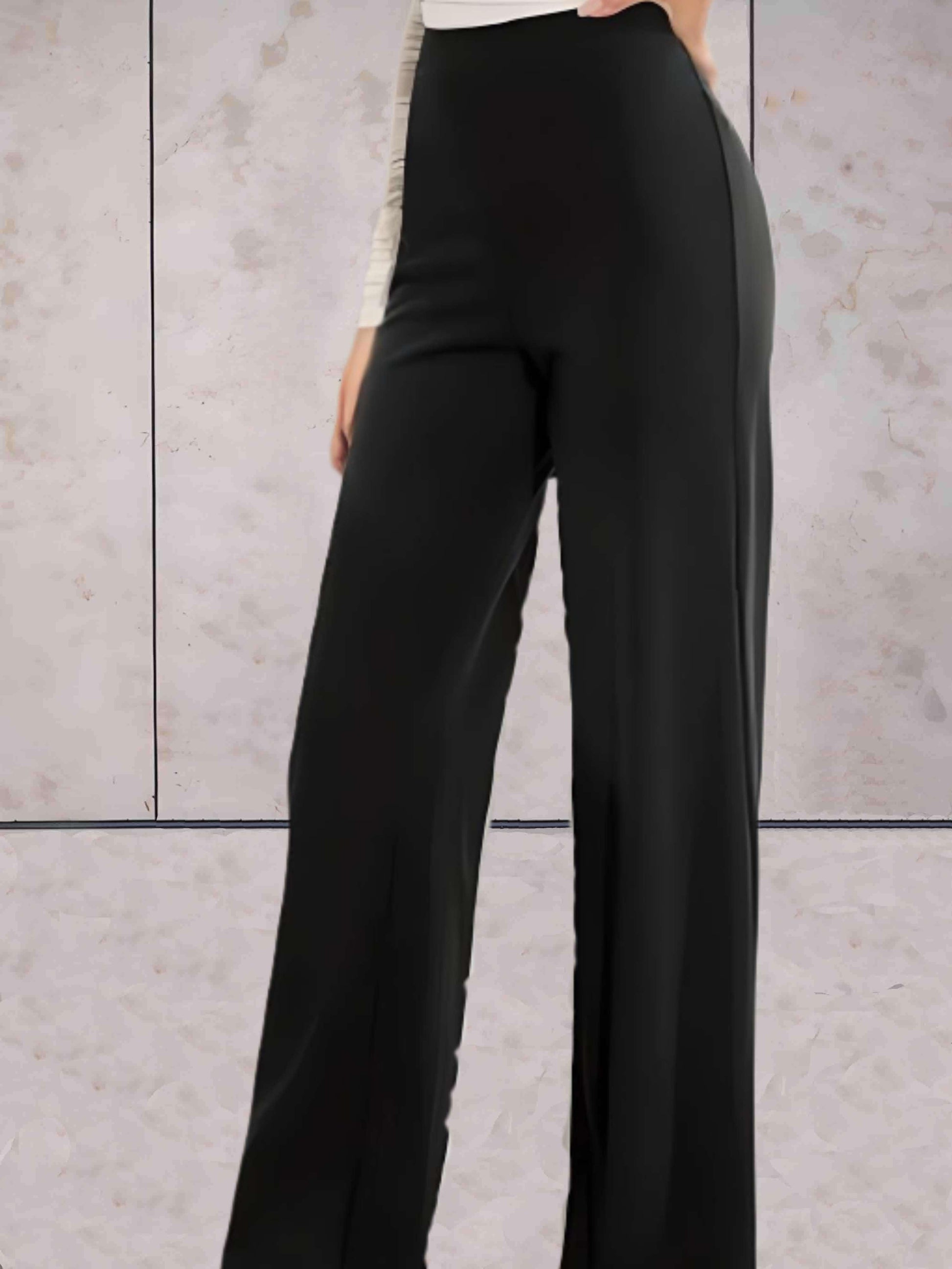 High-waisted flared trousers for women