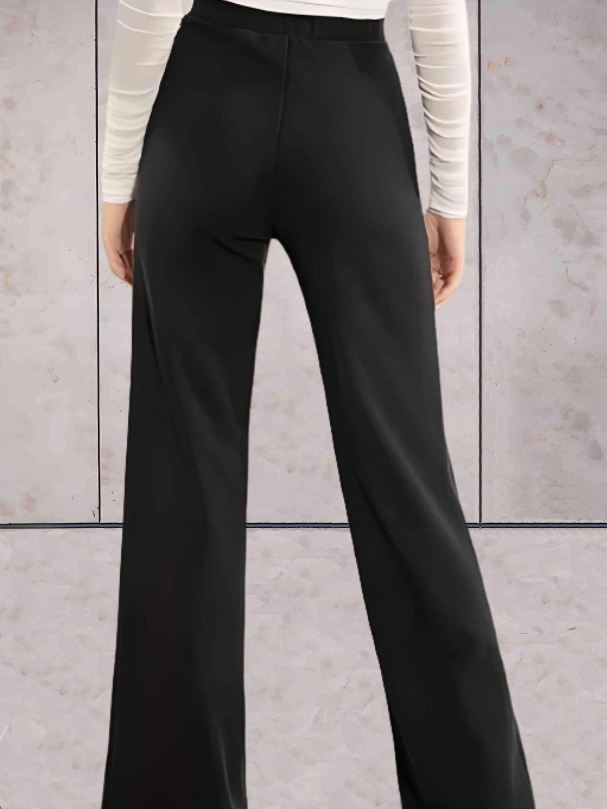 High-waisted flared trousers for women