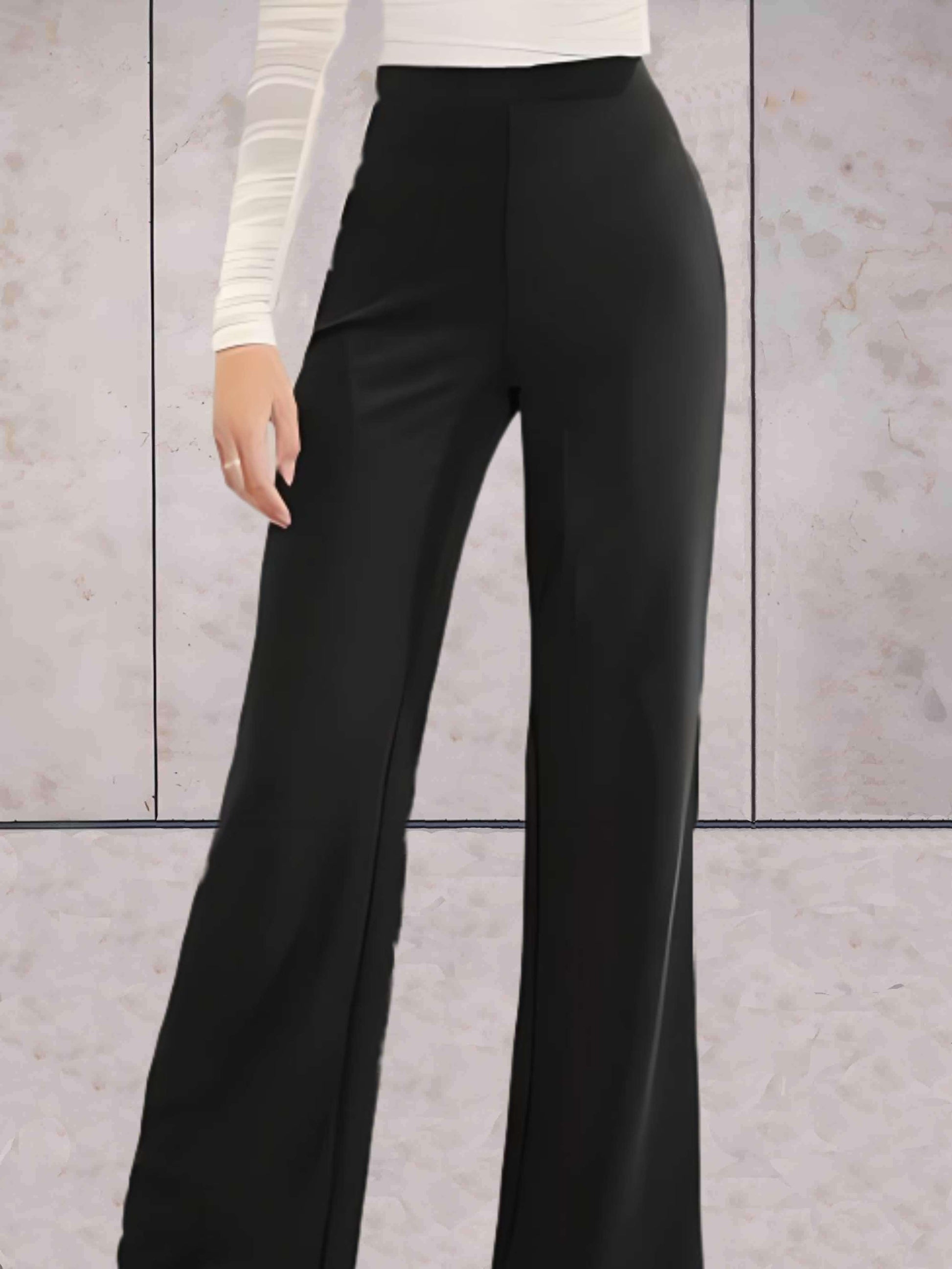 High-waisted flared trousers for women