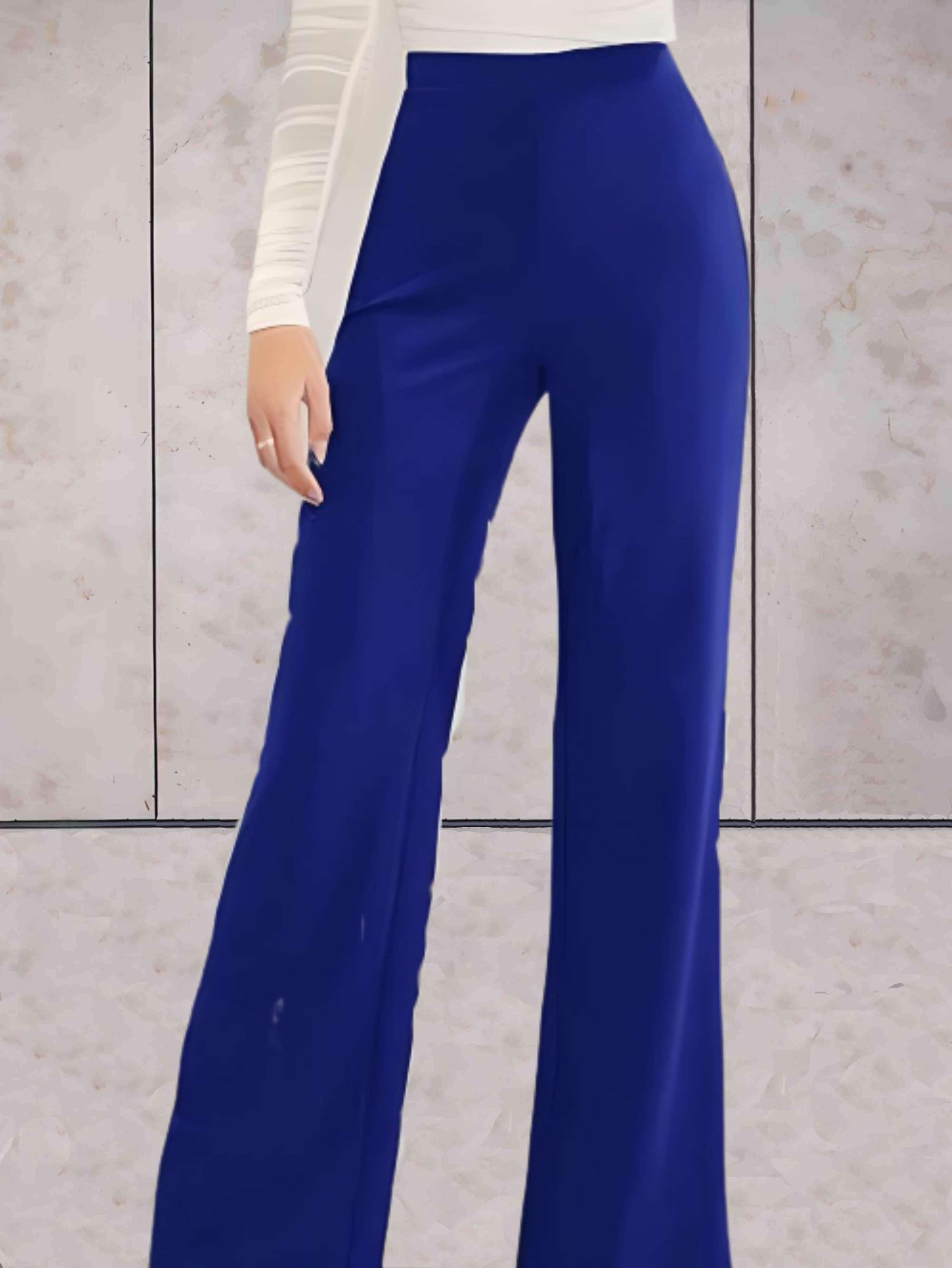 High-waisted flared trousers for women