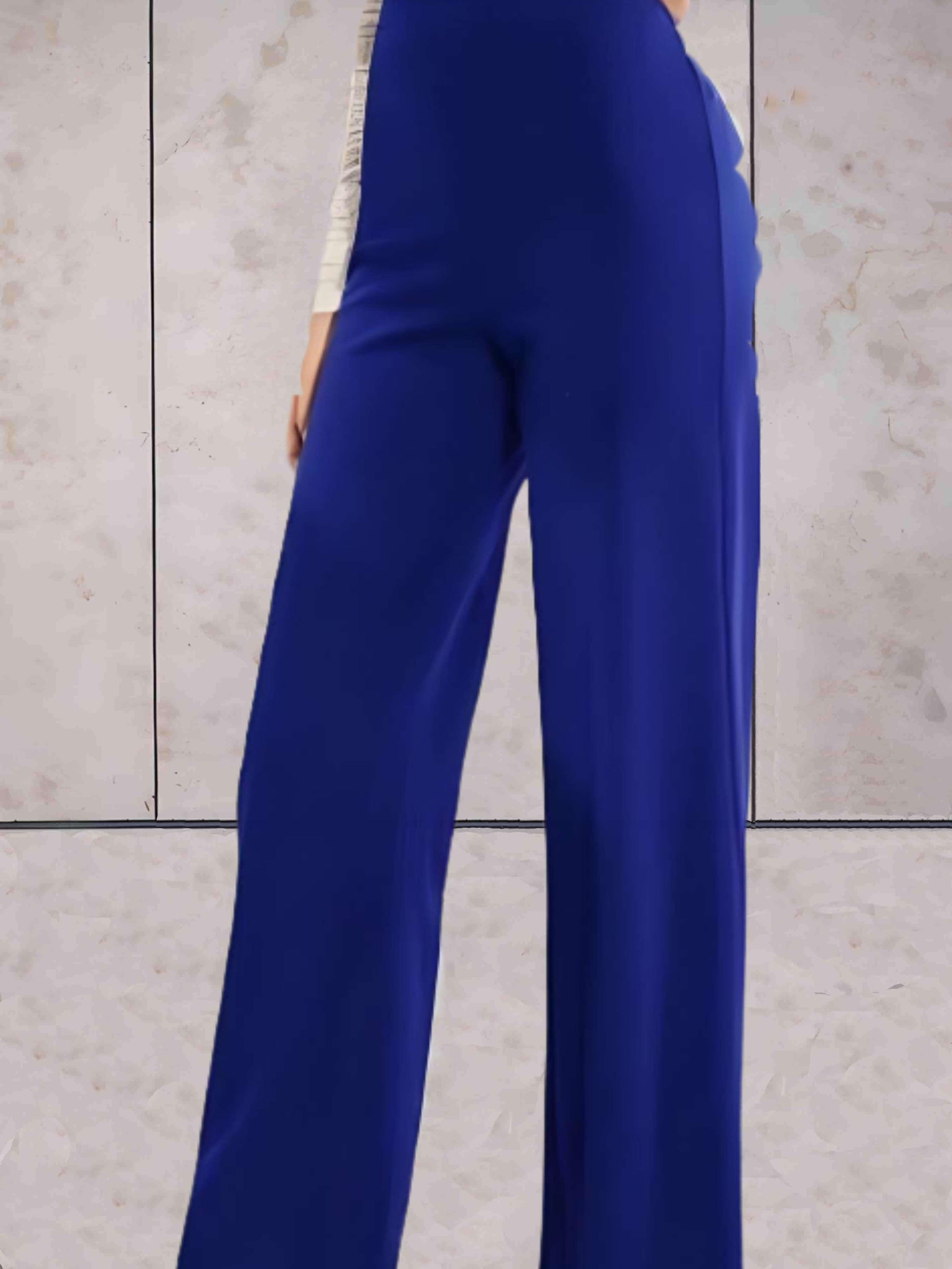 High-waisted flared trousers for women