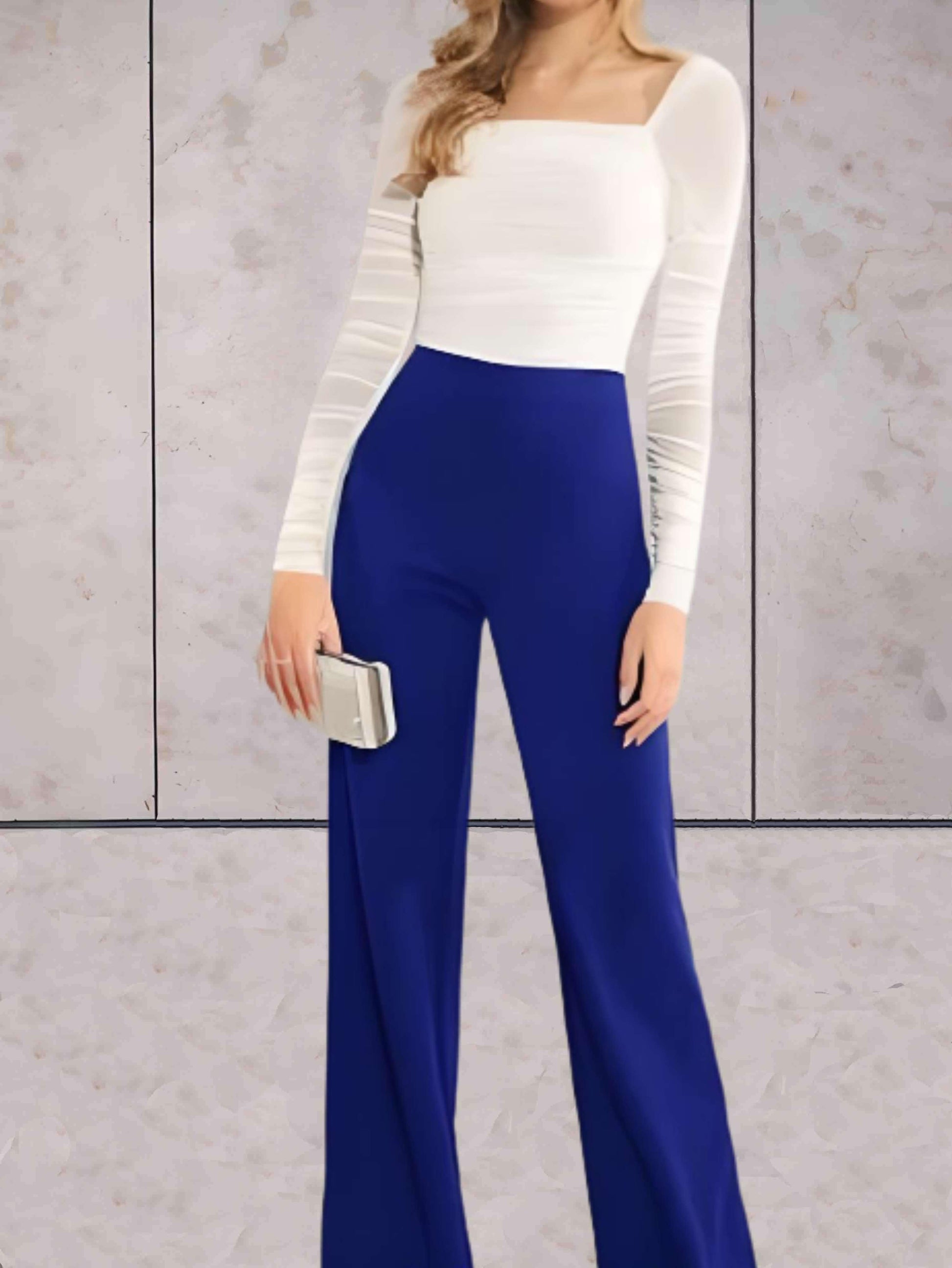 High-waisted flared trousers for women