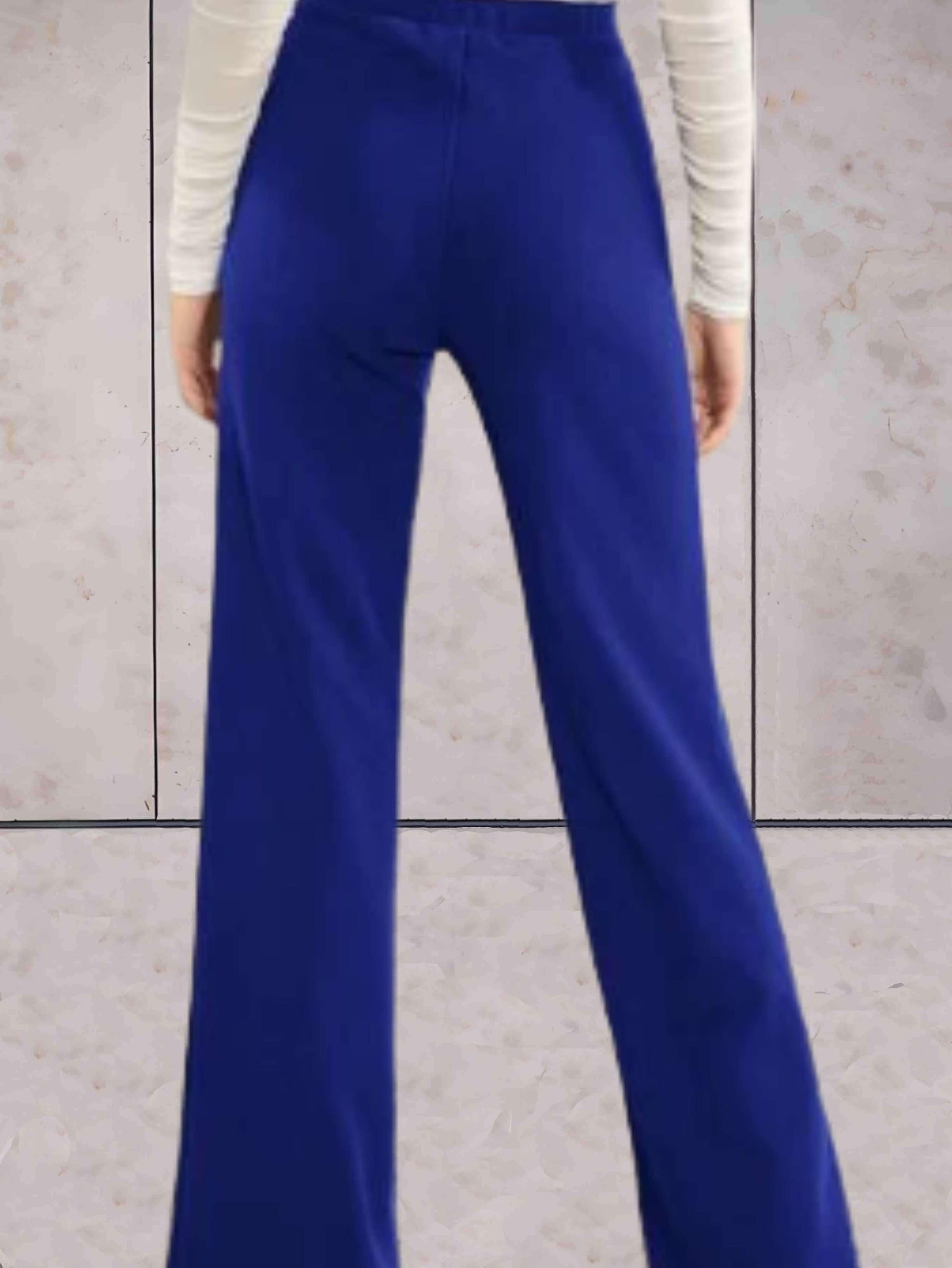 High-waisted flared trousers for women