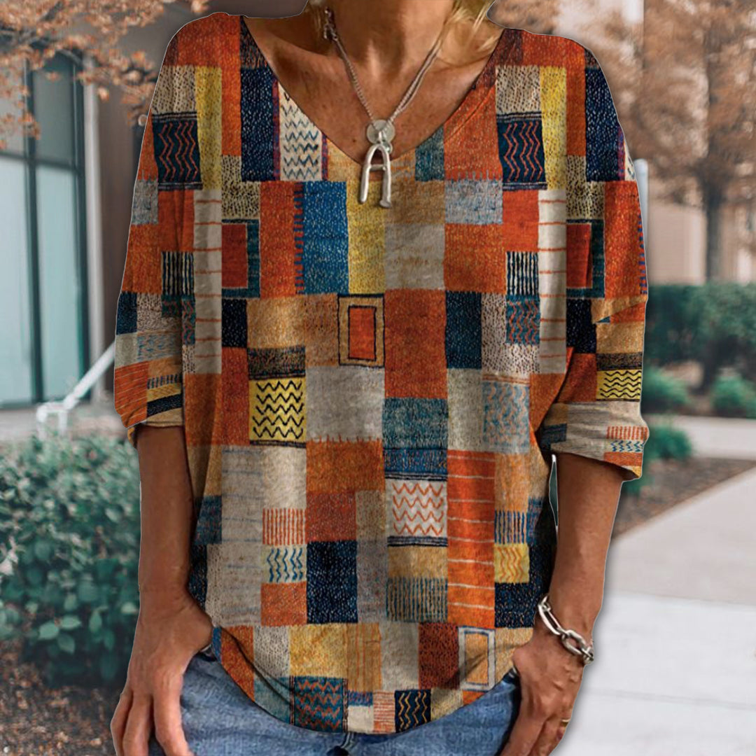 Geometric Print Blouse for women