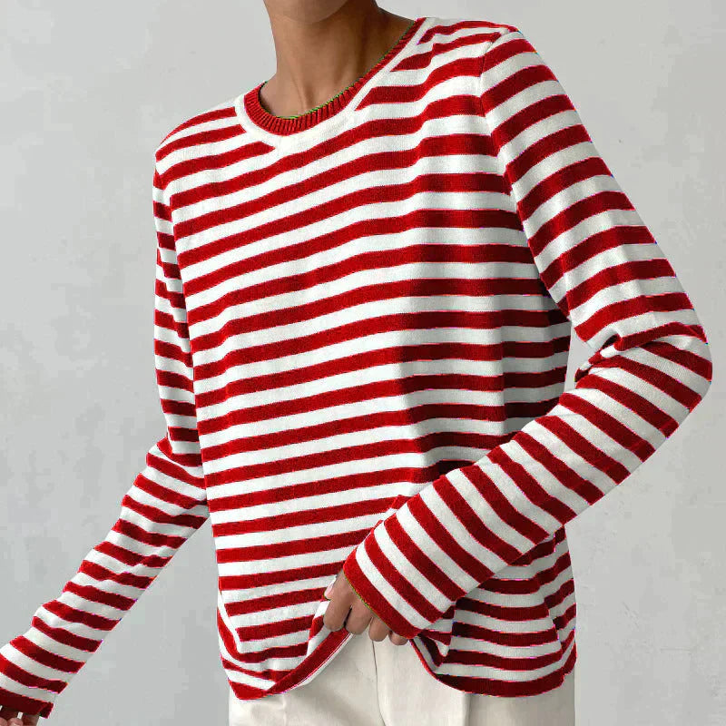 Ezra - Striped Long Sleeve T-Shirt for Women