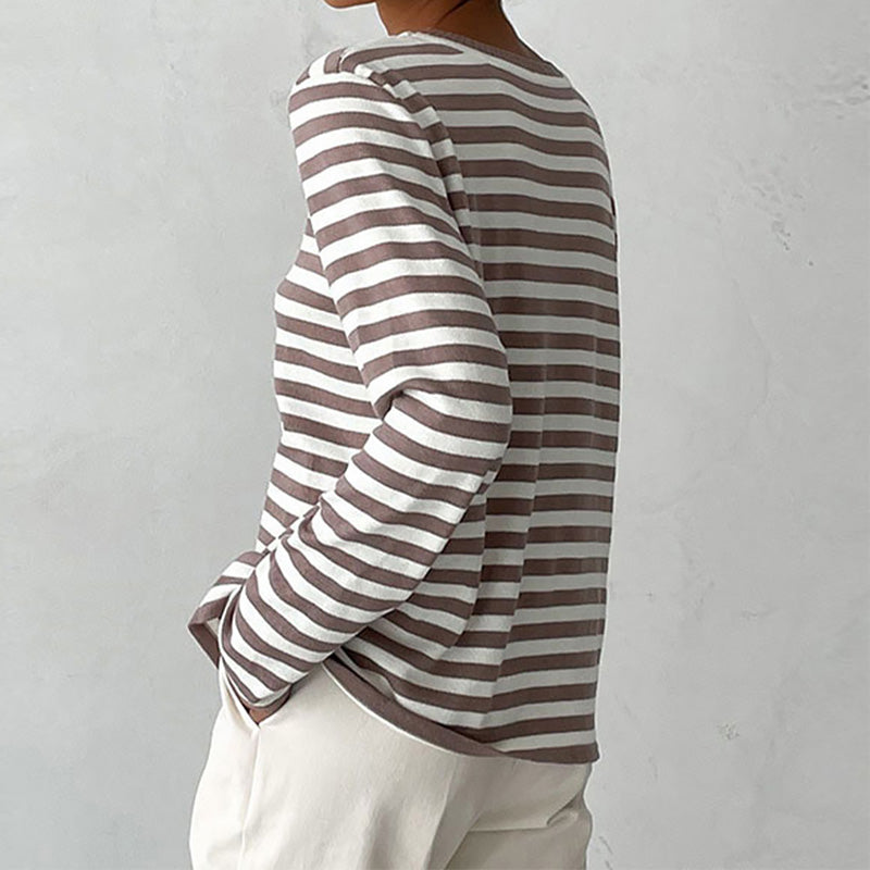 Ezra - Striped Long Sleeve T-Shirt for Women