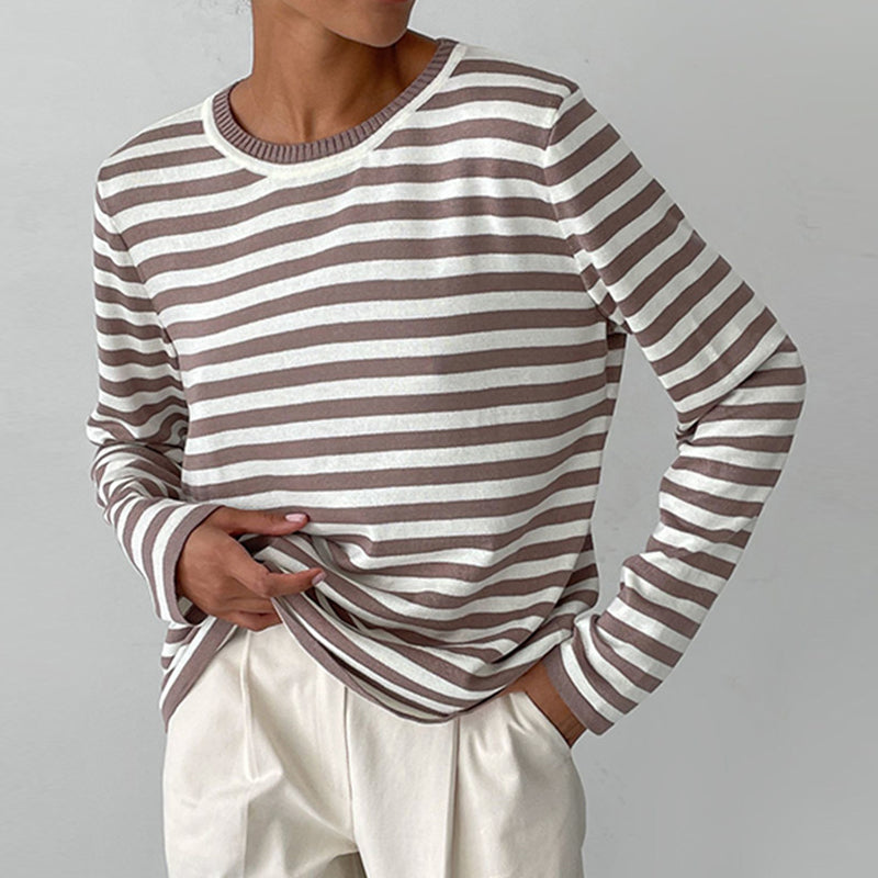 Ezra - Striped Long Sleeve T-Shirt for Women