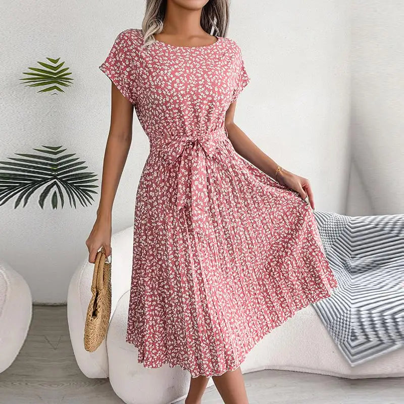 Estelle - Floral Pleated Dress