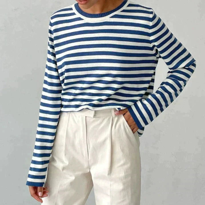 Ezra - Striped Long Sleeve T-Shirt for Women