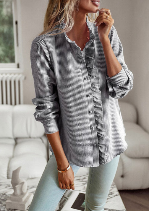 Gracelyn - Elegant Blouse with Ruffles for Women