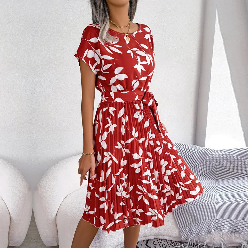 Estelle - Floral Pleated Dress