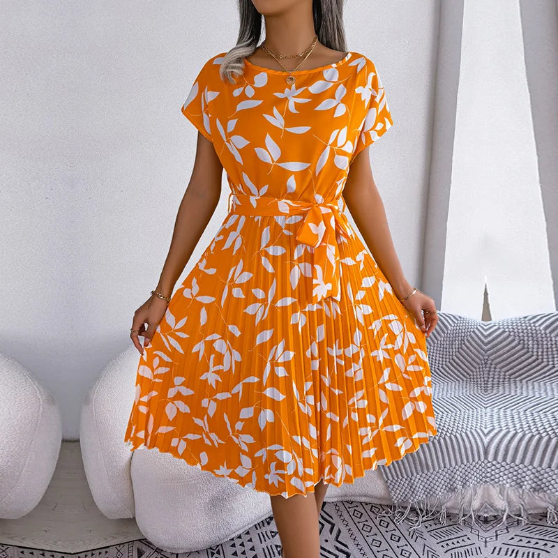 Estelle - Floral Pleated Dress