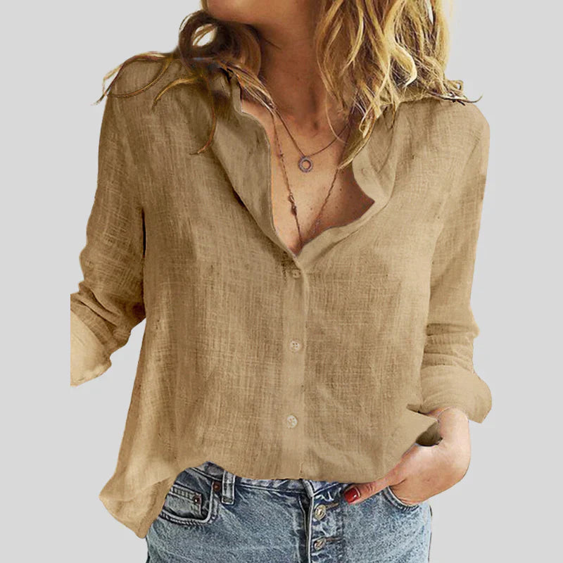 Marie - Comfortable Chic Blouse with Long Sleeves for Women