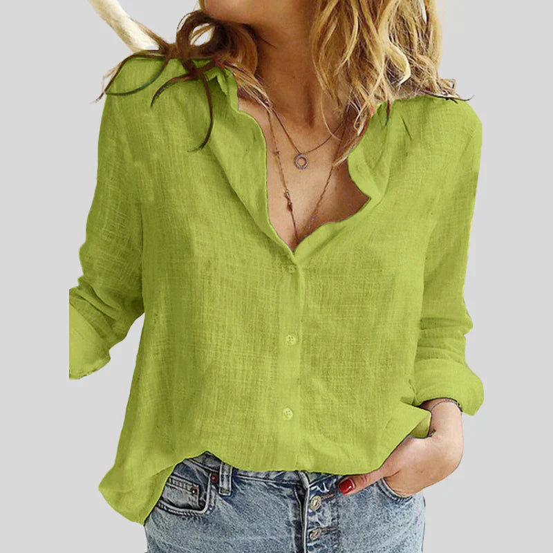 Marie - Comfortable Chic Blouse with Long Sleeves for Women