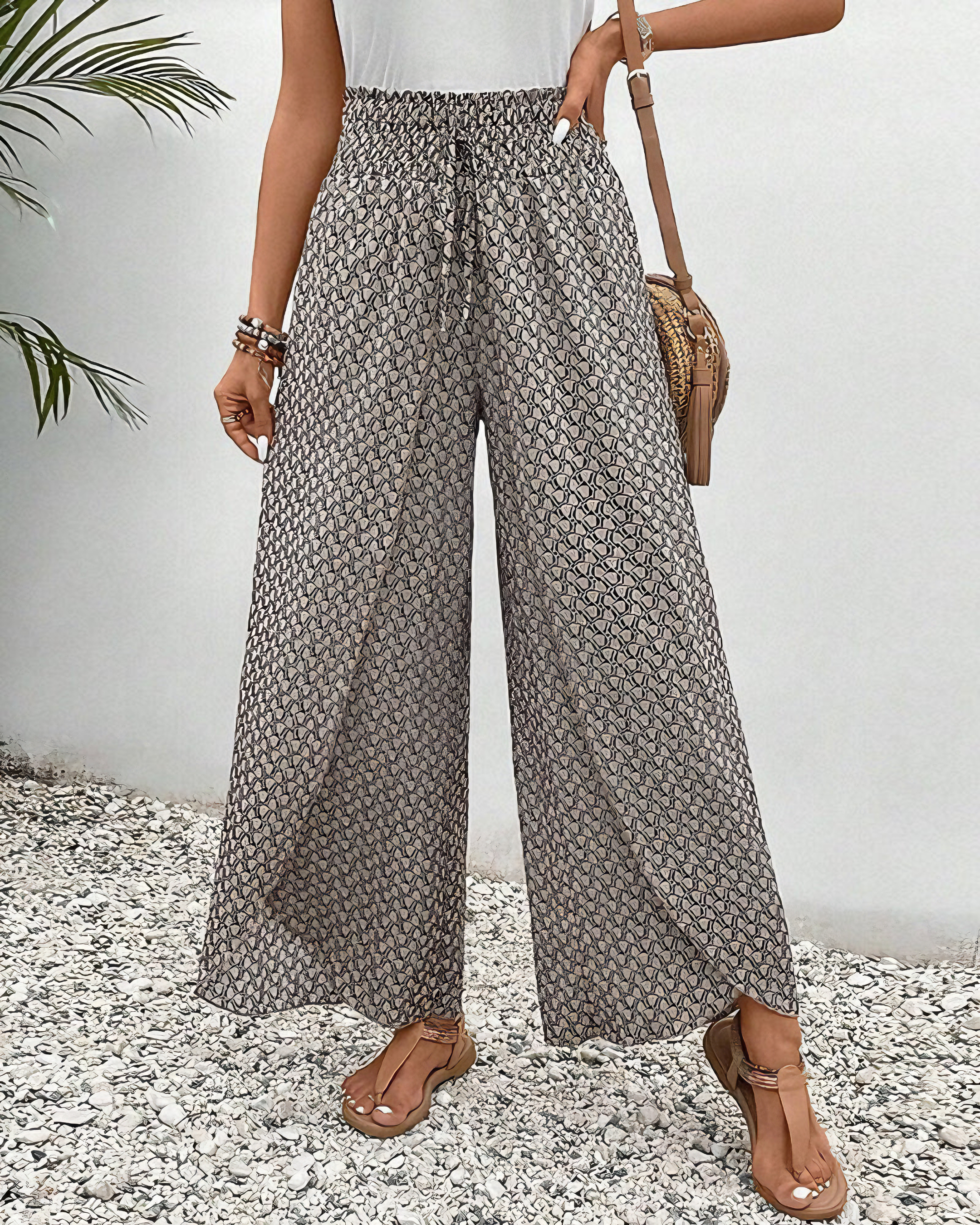 Floral Side Split Pants