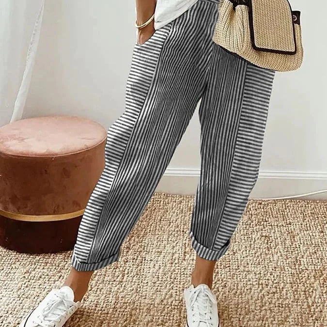 Cynthia Loose - Fit Striped Trousers