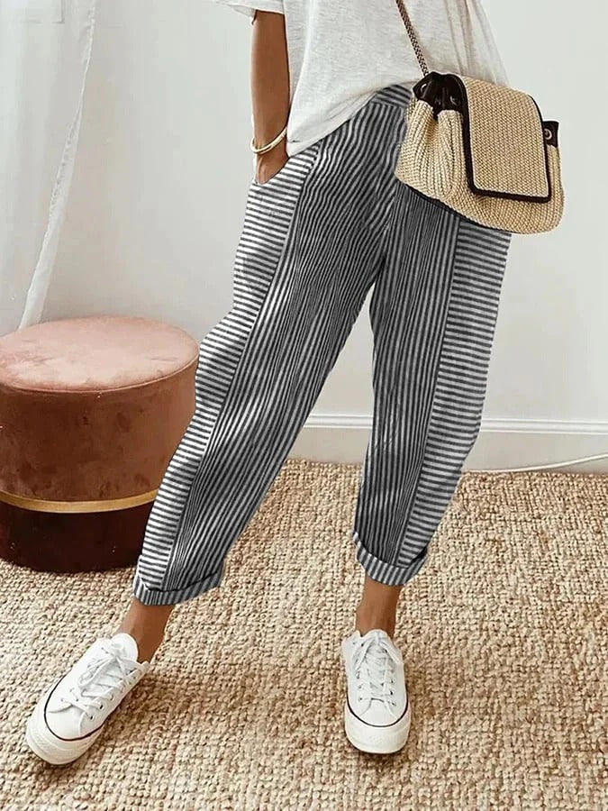 Cynthia Loose - Fit Striped Trousers