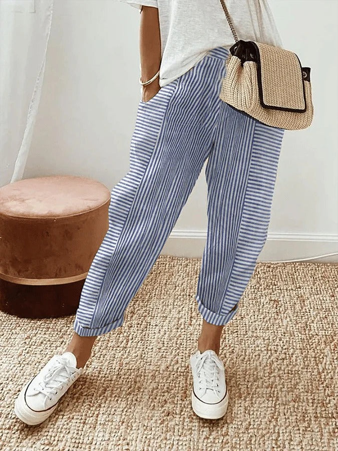 Cynthia Loose - Fit Striped Trousers