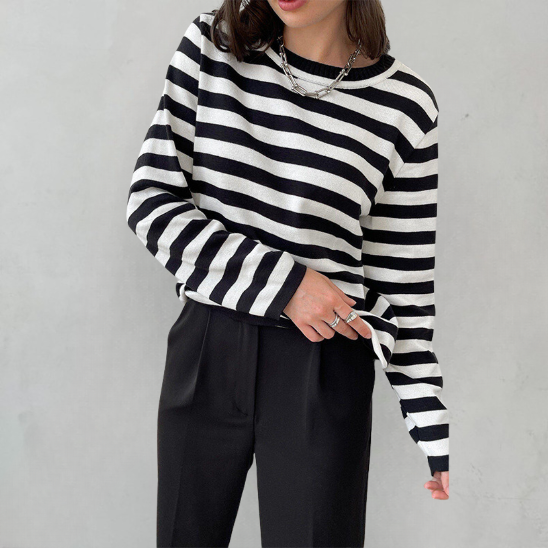 Ezra - Striped Long Sleeve T-Shirt for Women