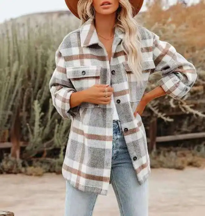 Heidi - Trendy Plaid Shirt