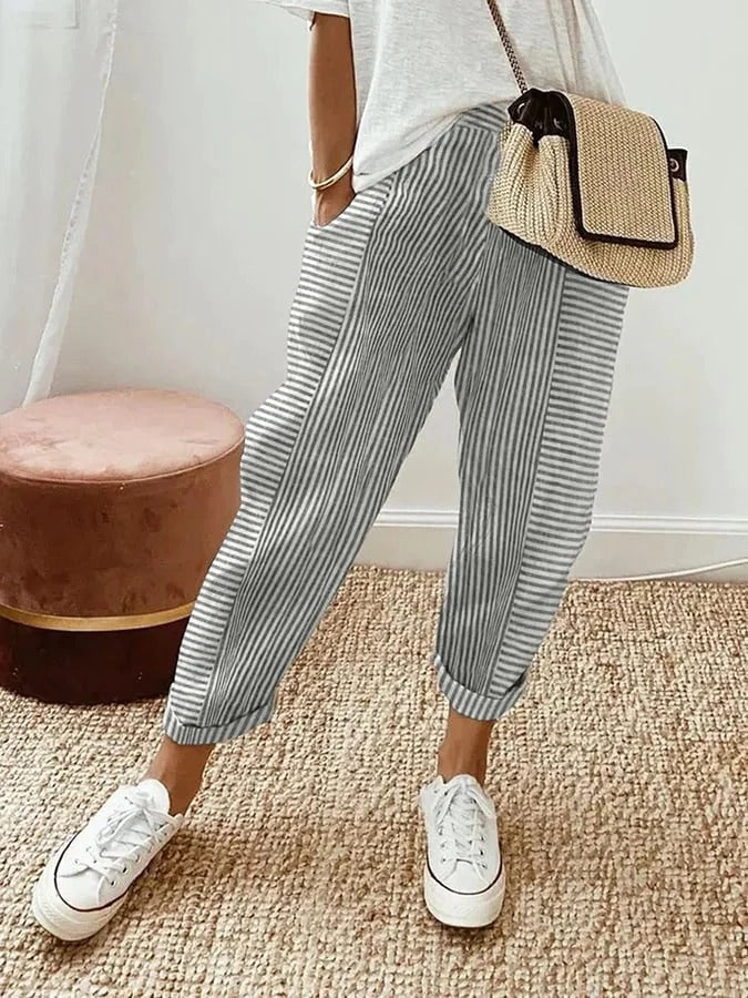 Cynthia Loose - Fit Striped Trousers