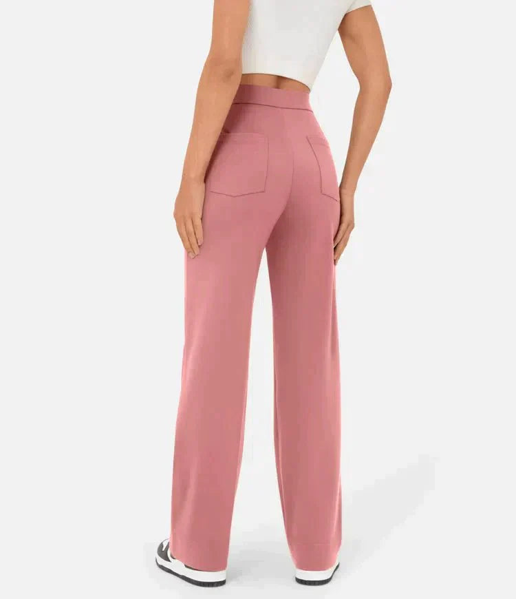 High waisted, elasticated trousers