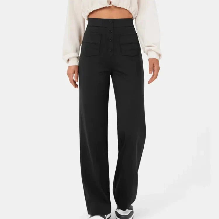 High waisted, elasticated trousers