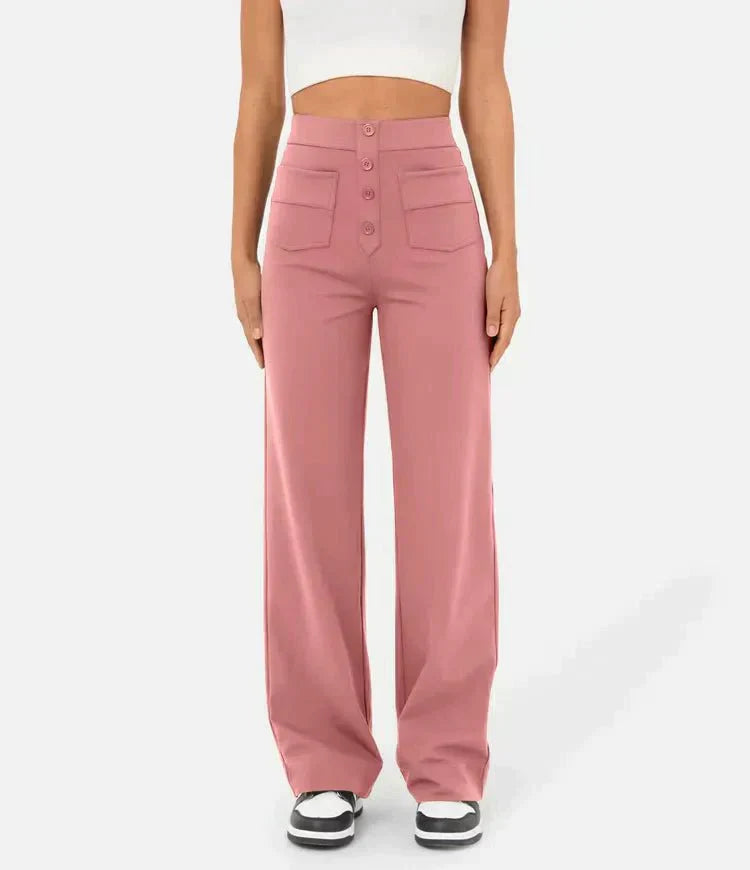 Women's comfort trousers with a high waist