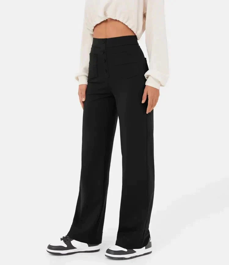 Women's comfort trousers with a high waist