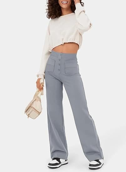 High waisted, elasticated trousers