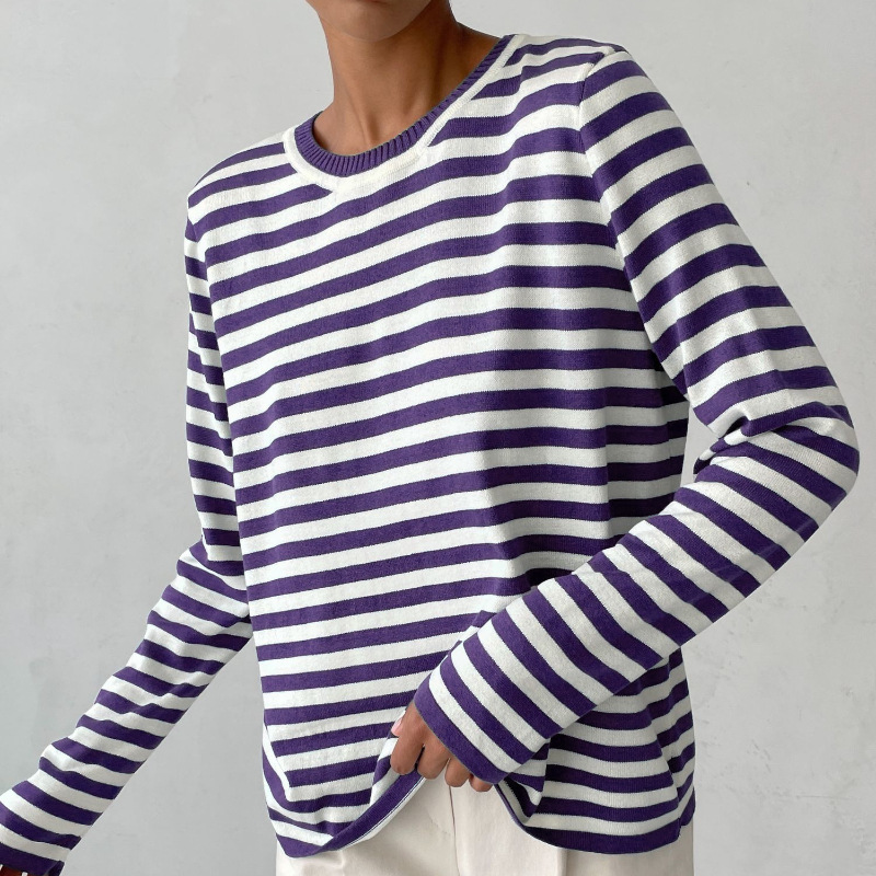 Ezra - Striped Long Sleeve T-Shirt for Women