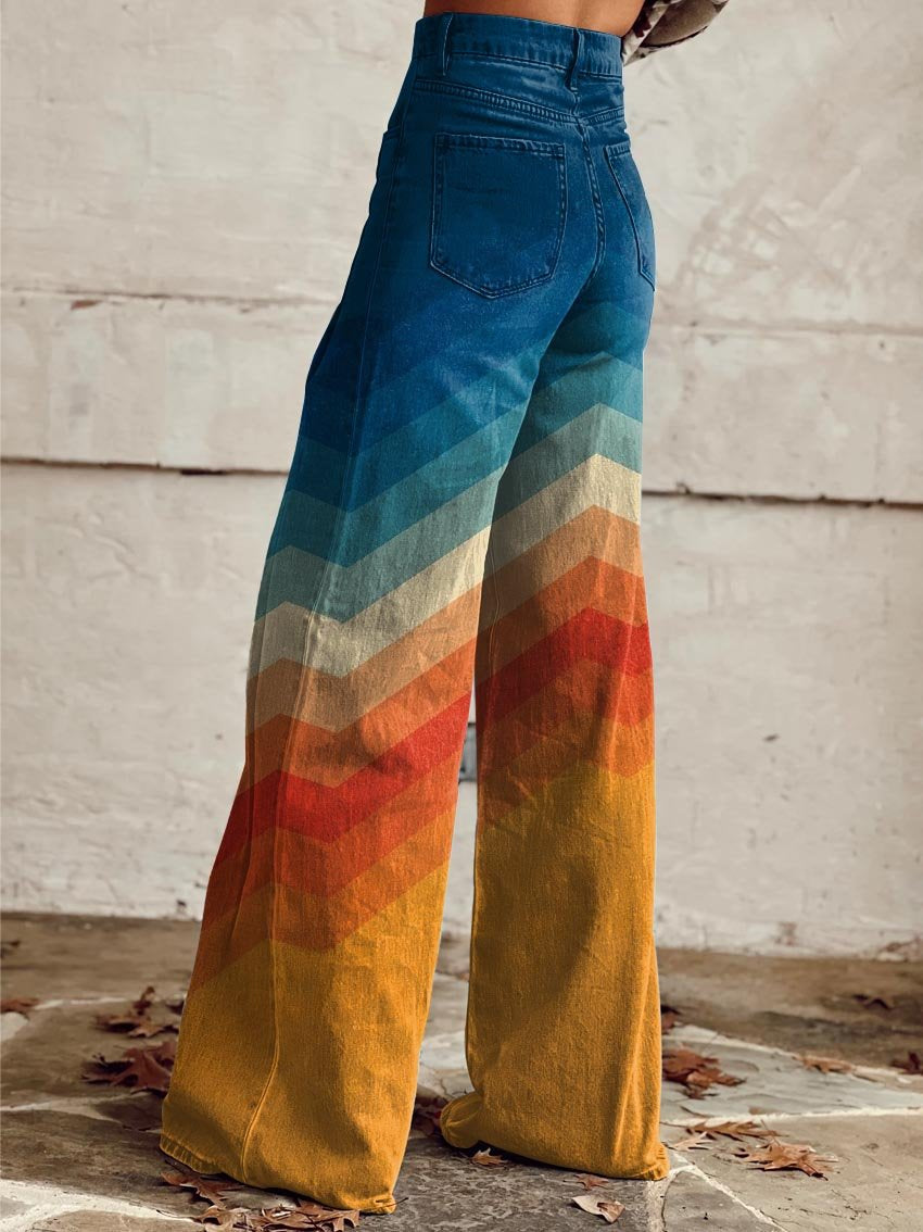 Retro wide-leg women's trousers