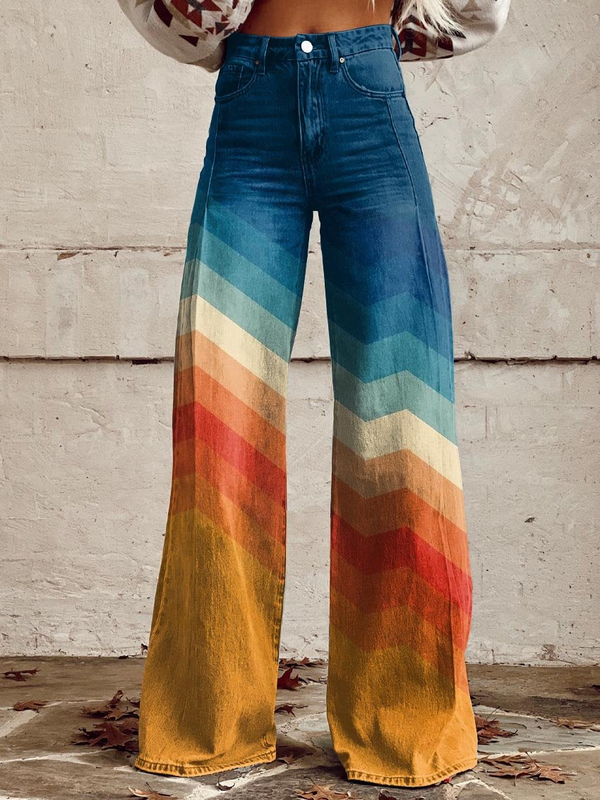 Retro wide-leg women's trousers