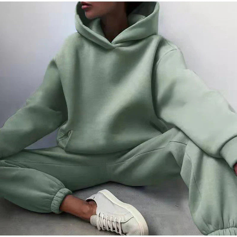 Oversized hoodie and wide jogging bottoms for women