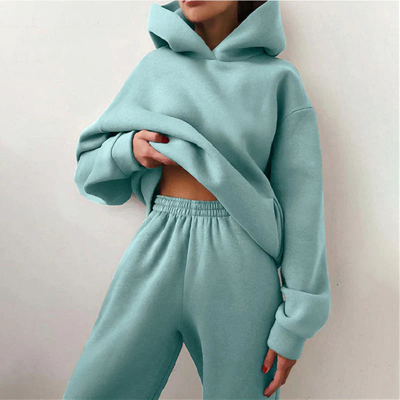 Oversized hoodie and wide jogging bottoms for women