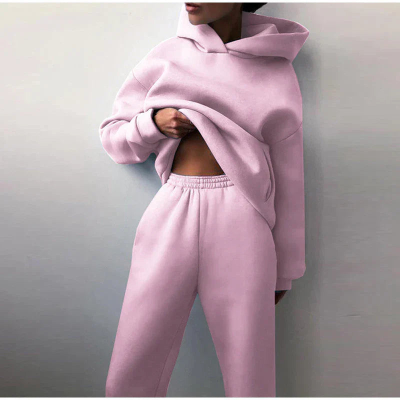 Oversized hoodie and wide jogging bottoms for women