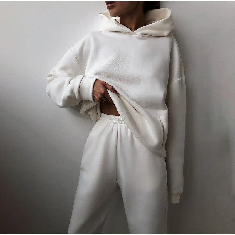 Oversized hoodie and wide jogging bottoms for women